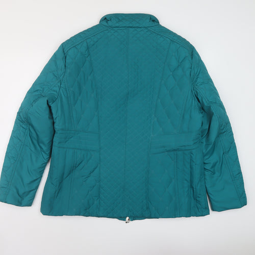 Paco Boutique Womens Green Quilted Jacket Size 20 Zip