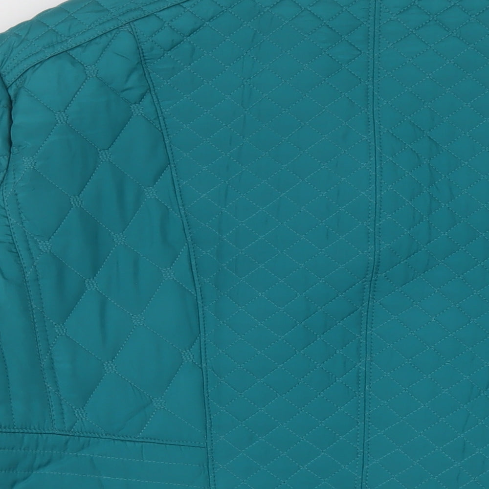 Paco Boutique Womens Green Quilted Jacket Size 20 Zip