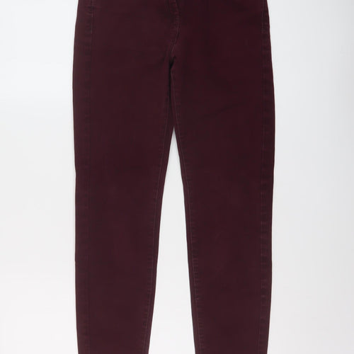Marks and Spencer Womens Purple Cotton Skinny Jeans Size 8 L28 in Regular Button