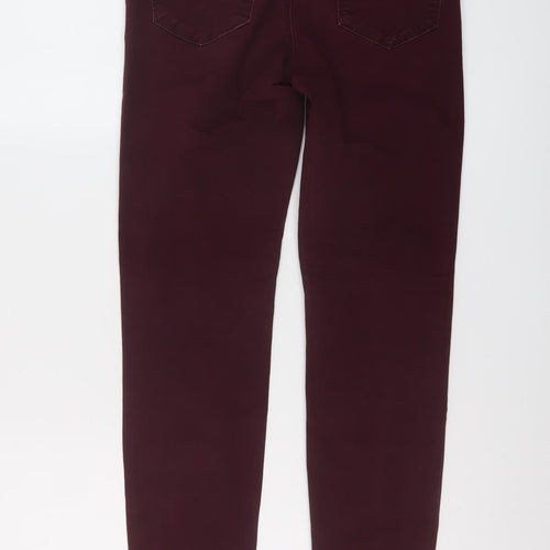 Marks and Spencer Womens Purple Cotton Skinny Jeans Size 8 L28 in Regular Button