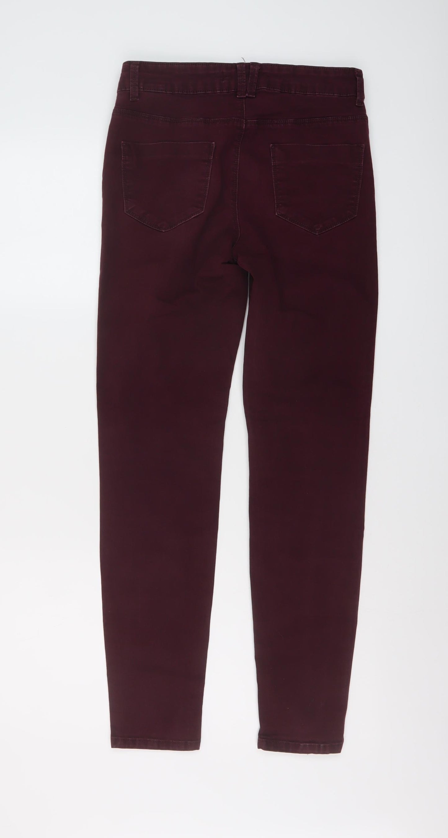Marks and Spencer Womens Purple Cotton Skinny Jeans Size 8 L28 in Regular Button