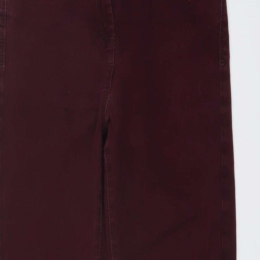 Marks and Spencer Womens Purple Cotton Skinny Jeans Size 8 L28 in Regular Button