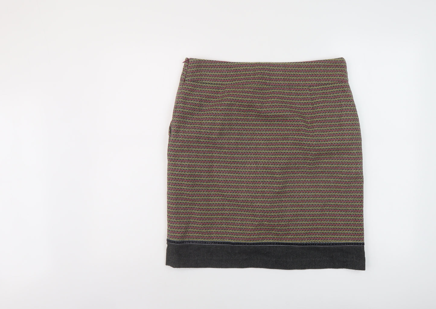 White Stuff Womens Multicoloured Geometric Polyester Bandage Skirt Size 14 Zip