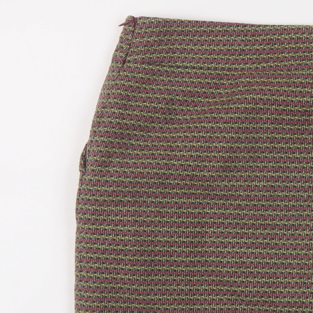 White Stuff Womens Multicoloured Geometric Polyester Bandage Skirt Size 14 Zip