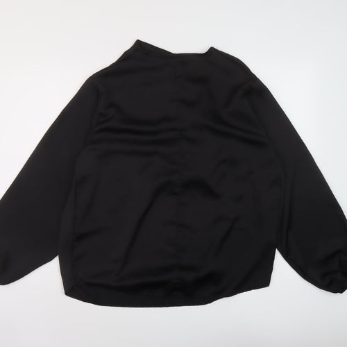 Boohoo Womens Black Polyester Basic Blouse Size 16 Cowl Neck