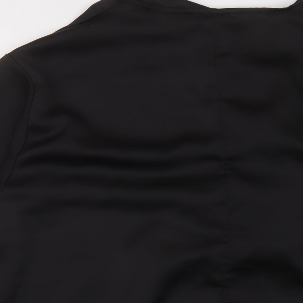 Boohoo Womens Black Polyester Basic Blouse Size 16 Cowl Neck