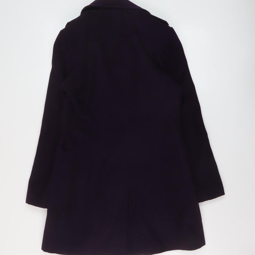 Marks and Spencer Womens Purple Overcoat Coat Size 8 Button