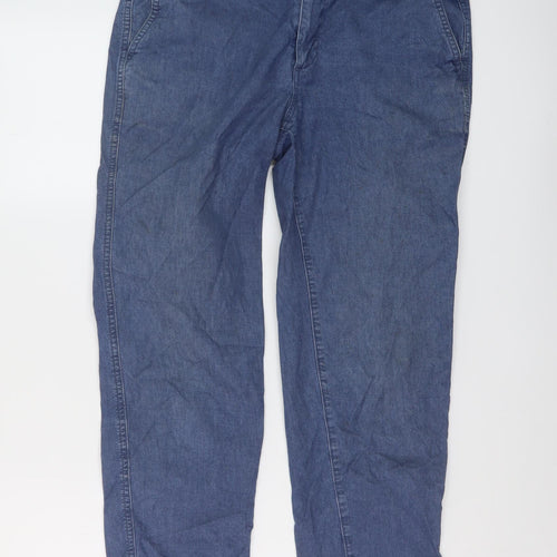 Gap Womens Blue Cotton Trousers Size 6 L25 in Regular Button