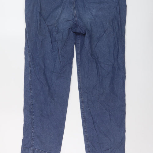 Gap Womens Blue Cotton Trousers Size 6 L25 in Regular Button