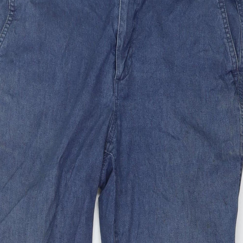 Gap Womens Blue Cotton Trousers Size 6 L25 in Regular Button