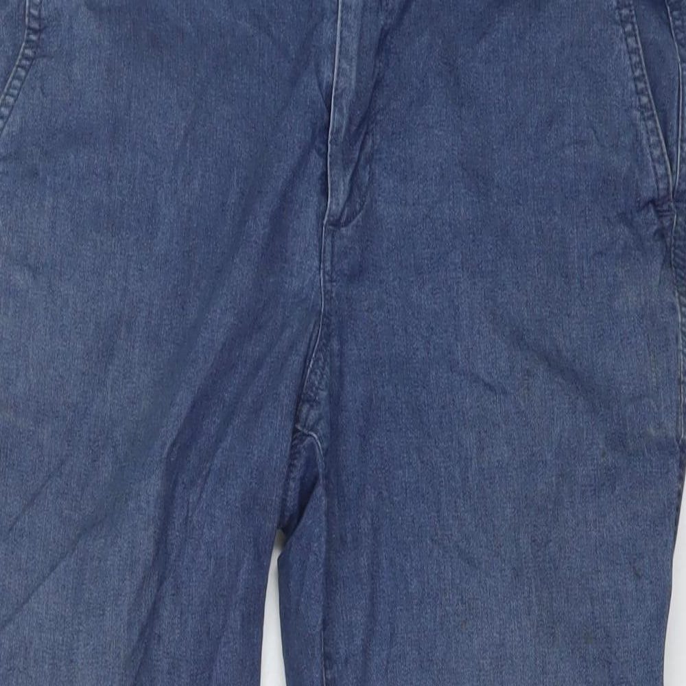 Gap Womens Blue Cotton Trousers Size 6 L25 in Regular Button