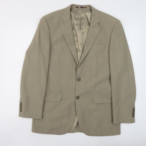 River Island Mens Beige Polyester Jacket Suit Jacket Size 38 Regular