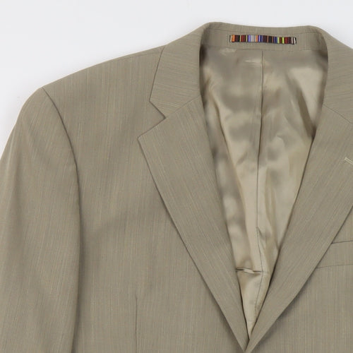 River Island Mens Beige Polyester Jacket Suit Jacket Size 38 Regular