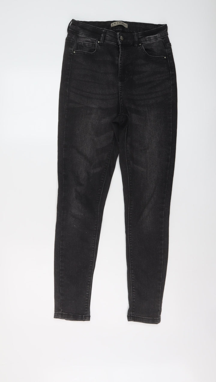 Denim & Co. Womens Black Cotton Skinny Jeans Size 10 L27 in Regular Button