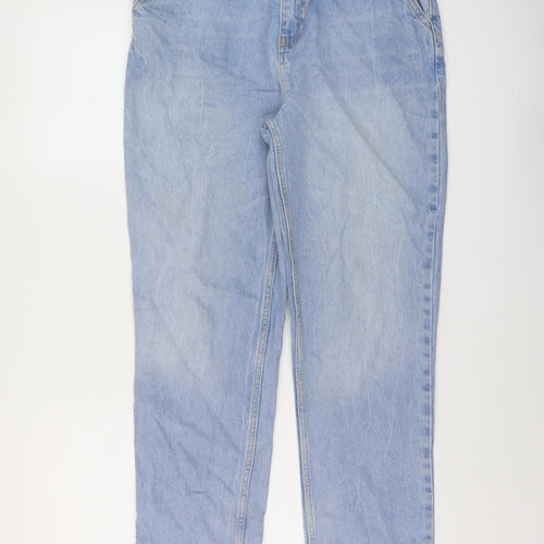 COLLUSION Womens Blue Cotton Mom Jeans Size 28 in L28 in Regular Button