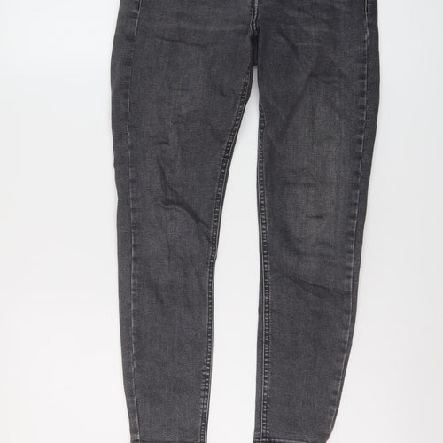 Topshop Womens Grey Cotton Skinny Jeans Size 26 in L24 in Regular Button