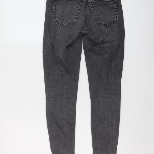 Topshop Womens Grey Cotton Skinny Jeans Size 26 in L24 in Regular Button