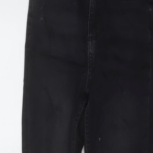 Miss Selfridge Womens Green Cotton Skinny Jeans Size 10 L25 in Regular Button