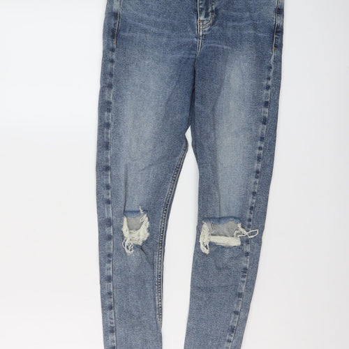 Topshop Womens Blue Cotton Skinny Jeans Size 26 in L25 in Regular Button