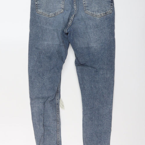 Topshop Womens Blue Cotton Skinny Jeans Size 26 in L25 in Regular Button