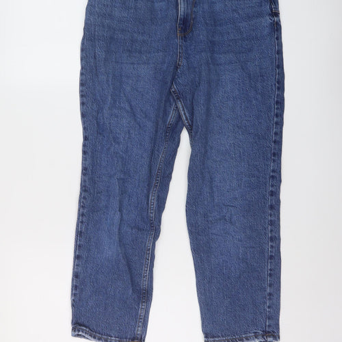 New Look Womens Blue Cotton Cropped Jeans Size 10 L23 in Regular Button