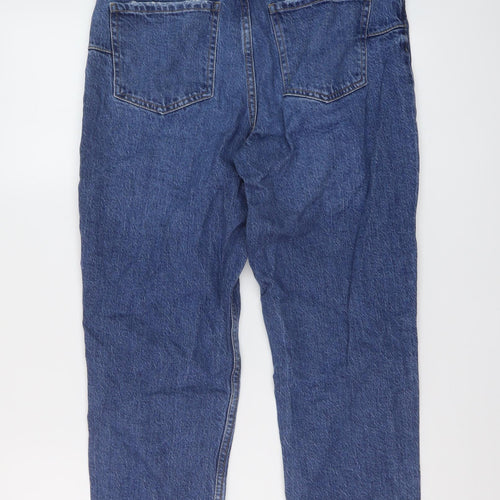 New Look Womens Blue Cotton Cropped Jeans Size 10 L23 in Regular Button
