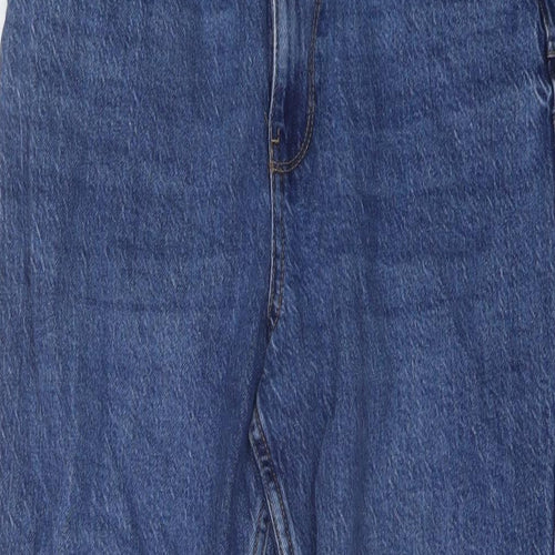 New Look Womens Blue Cotton Cropped Jeans Size 10 L23 in Regular Button