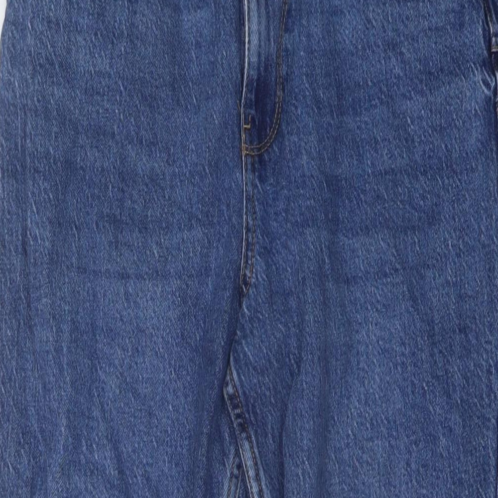 New Look Womens Blue Cotton Cropped Jeans Size 10 L23 in Regular Button