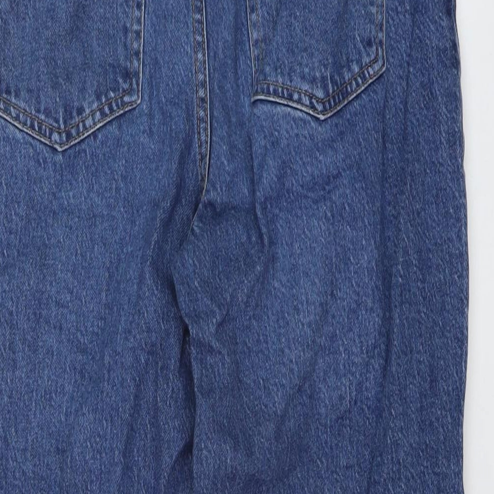 New Look Womens Blue Cotton Cropped Jeans Size 10 L23 in Regular Button