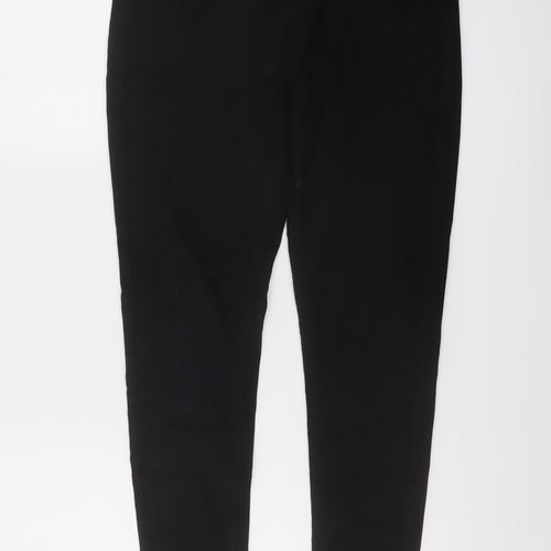 Marks and Spencer Womens Black Cotton Skinny Jeans Size 12 L27 in Regular Button