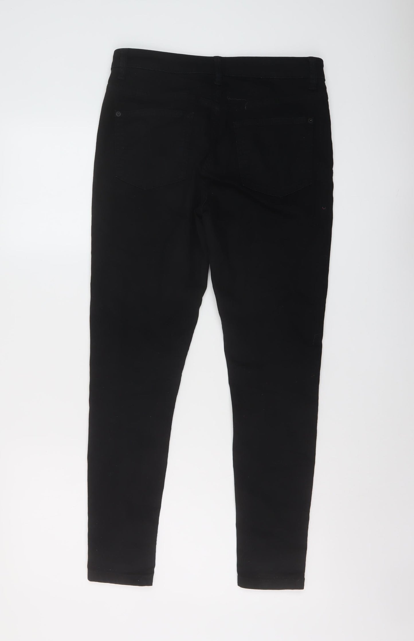 Marks and Spencer Womens Black Cotton Skinny Jeans Size 12 L27 in Regular Button