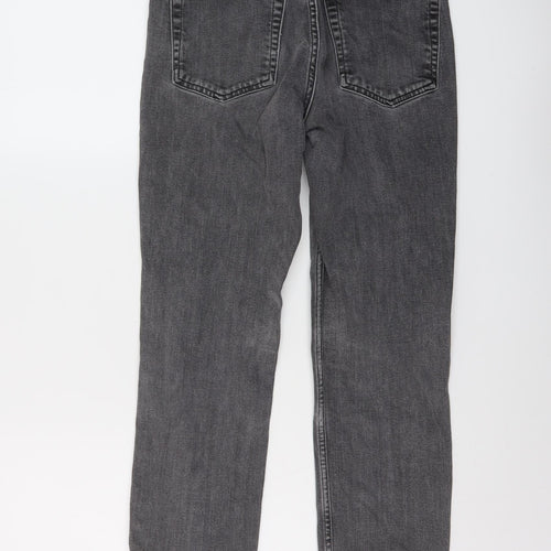 Topshop Womens Grey Cotton Straight Jeans Size 26 in L24 in Regular Button