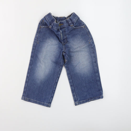 George Boys Blue Cotton Straight Jeans Size 2-3 Years Regular Button