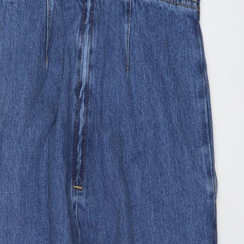 ASOS Womens Blue Cotton Jumpsuit One-Piece Size 10 Zip