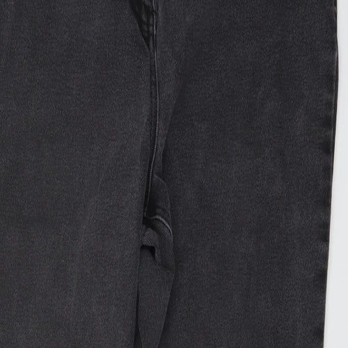 NEXT Womens Grey Cotton Mom Jeans Size 14 L28 in Regular Button