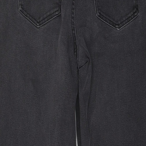 NEXT Womens Grey Cotton Mom Jeans Size 14 L28 in Regular Button