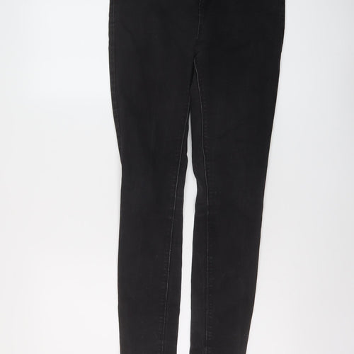 Denim & Co. Womens Black Cotton Skinny Jeans Size 14 L28 in Regular Button