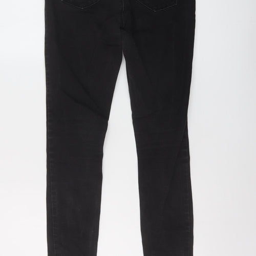 Denim & Co. Womens Black Cotton Skinny Jeans Size 14 L28 in Regular Button
