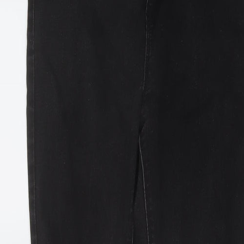 Denim & Co. Womens Black Cotton Skinny Jeans Size 14 L28 in Regular Button