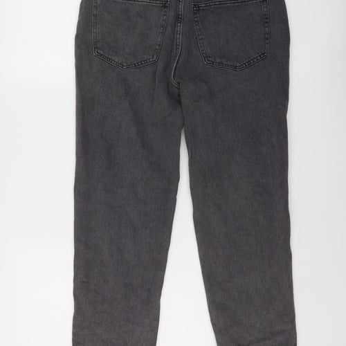 Pull&Bear Womens Grey Cotton Mom Jeans Size 10 L25 in Regular Button