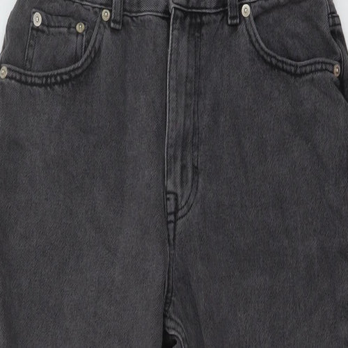 Pull&Bear Womens Grey Cotton Mom Jeans Size 10 L25 in Regular Button