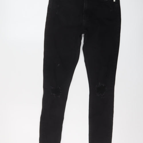 Denim & Co. Womens Black Cotton Skinny Jeans Size 8 L27 in Regular Button