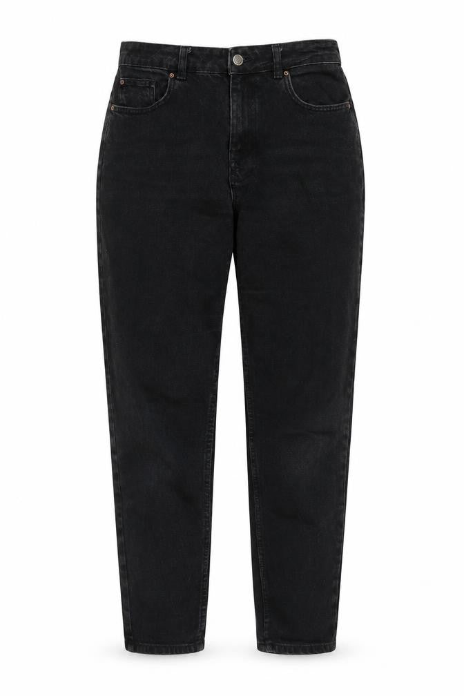 Denim & Co. Womens Black Cotton Mom Jeans Size 10 L28 in Regular Button