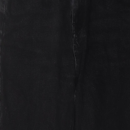 Denim & Co. Womens Black Cotton Mom Jeans Size 10 L28 in Regular Button