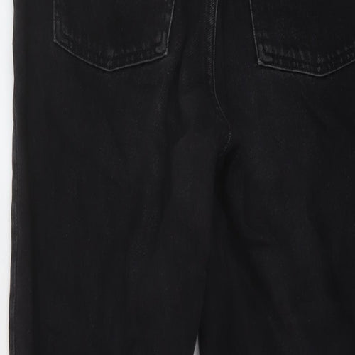 Denim & Co. Womens Black Cotton Mom Jeans Size 10 L28 in Regular Button