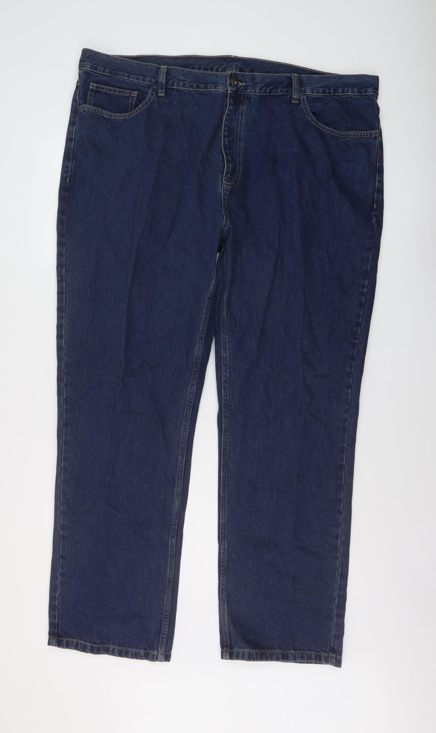 George Mens Blue Cotton Straight Jeans Size 44 in L31 in Regular Button