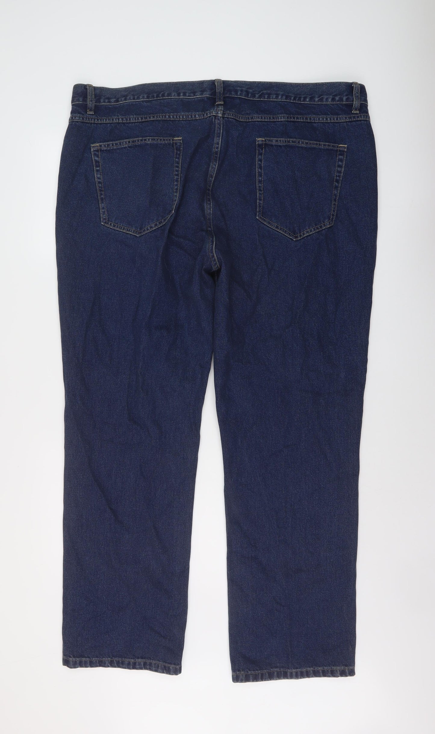 George Mens Blue Cotton Straight Jeans Size 44 in L31 in Regular Button