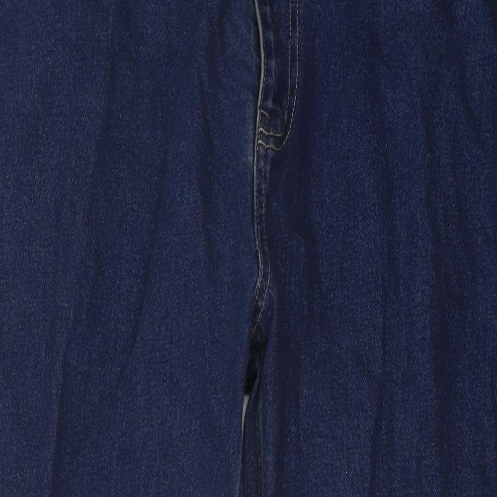 George Mens Blue Cotton Straight Jeans Size 44 in L31 in Regular Button