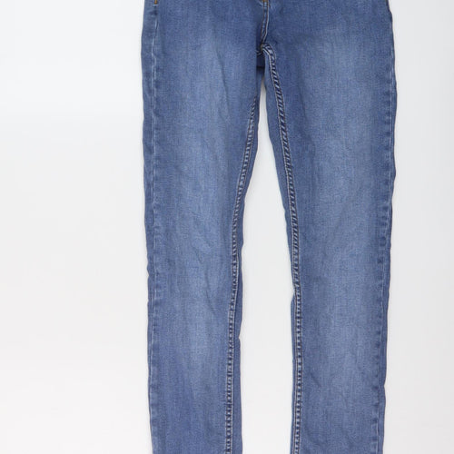 Oasis Womens Blue Cotton Skinny Jeans Size 8 L30 in Regular Button