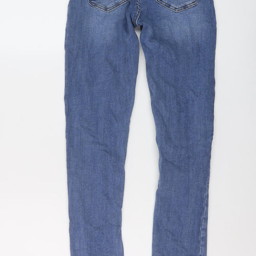 Oasis Womens Blue Cotton Skinny Jeans Size 8 L30 in Regular Button